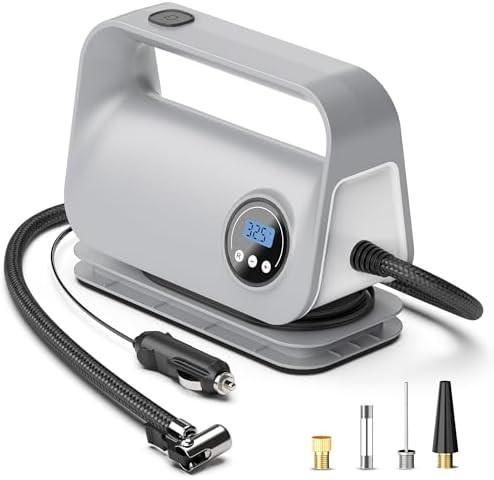 Gray 12V Digital Tire Pump with LED