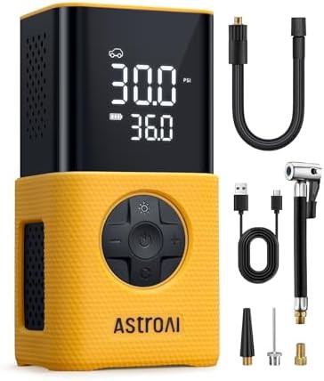 Yellow cordless 150 PSI air compressor