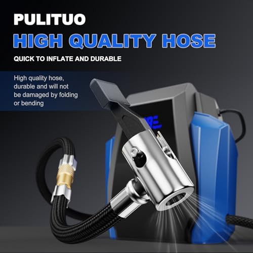 Blue 12V DC portable air compressor — photo 5
