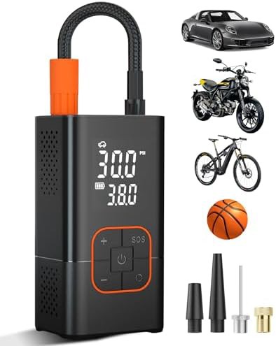 Cordless bike pump with LED light
