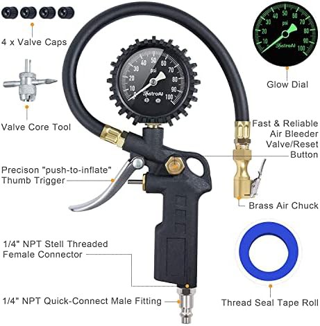Glow dial inflator and digital gauge set — photo 4