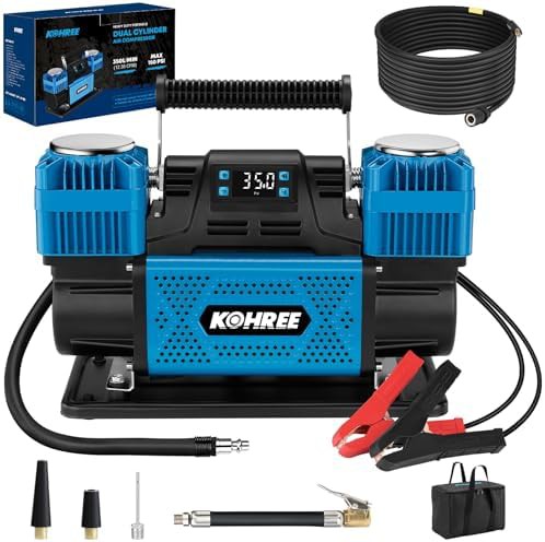 Digital Dual Cylinder Air Compressor with Auto Shut-off