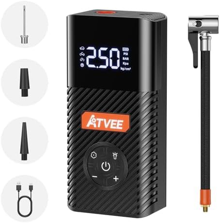 Portable electric road bike tire inflator