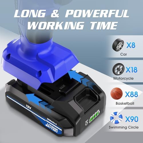 Cordless Blue Handheld Tire Pump with Battery — photo 3