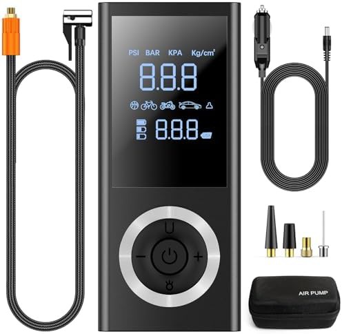 Cordless air pump with digital gauge