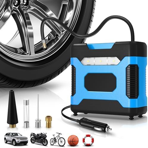 Blue Digital 12V Tire Inflator with LED