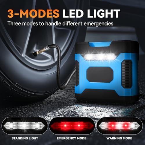Blue Digital 12V Tire Inflator with LED — photo 4