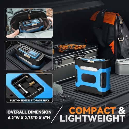 Blue Digital 12V Tire Inflator with LED — photo 5