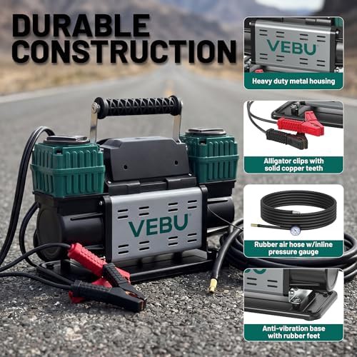 Heavy Duty Dual Cylinder 12V Air Compressor — photo 4