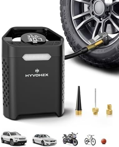 Black Cordless Portable Car Tire Inflator