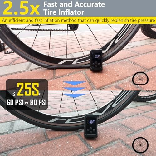 Mini bike tire pump with digital gauge — photo 5