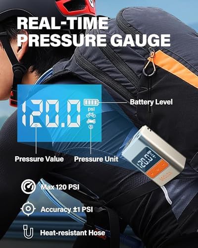 Tiny mini bike pump with gauge — photo 5