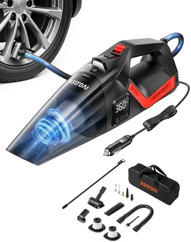 Handheld car vacuum and tire inflator combo