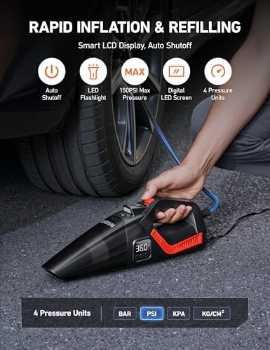 Handheld car vacuum and tire inflator combo — photo 3