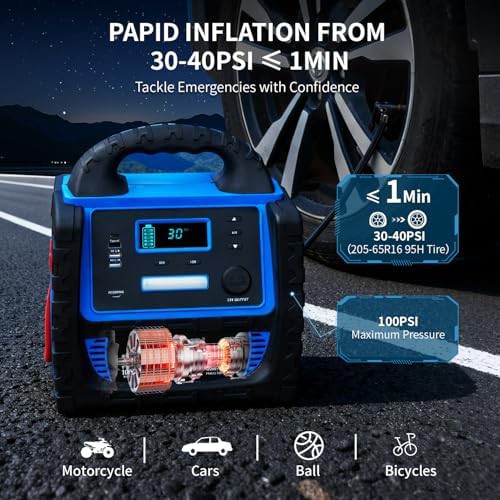 Jump starter with 100 PSI compressor — photo 4