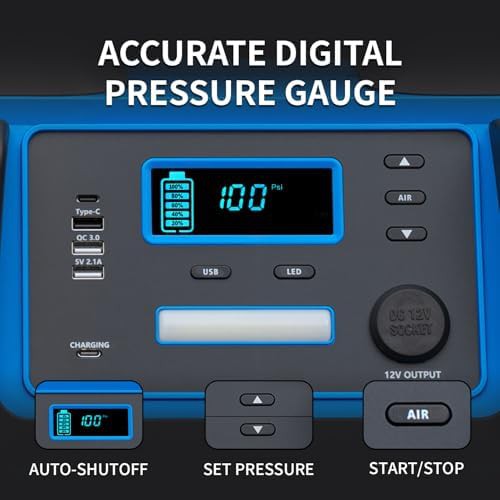 Jump starter with 100 PSI compressor — photo 5