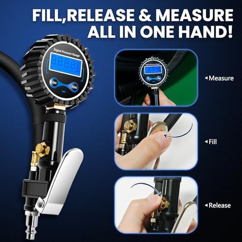 Digital tire gauge with quick release valve — photo 2