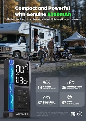 Dual screen portable car air pump — photo 2
