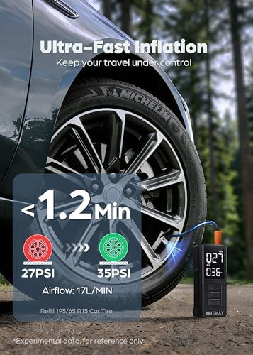 Dual screen portable car air pump — photo 4