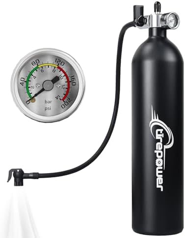 Tubeless bike tire booster with black gauge
