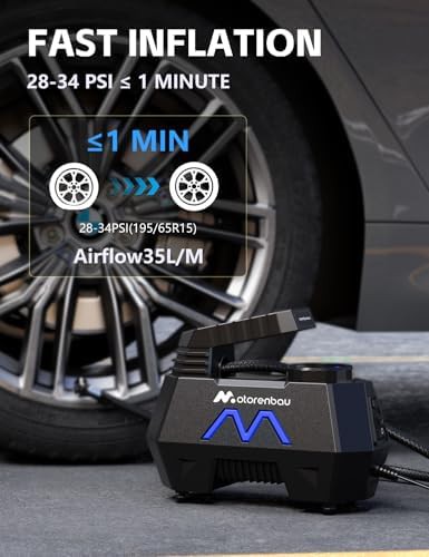 Blue portable car air compressor pump — photo 3