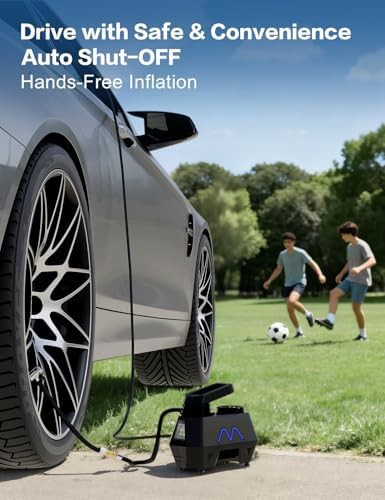 Blue portable car air compressor pump — photo 4