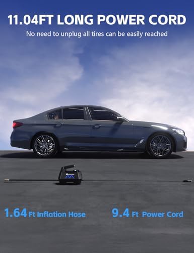 Blue portable car air compressor pump — photo 5