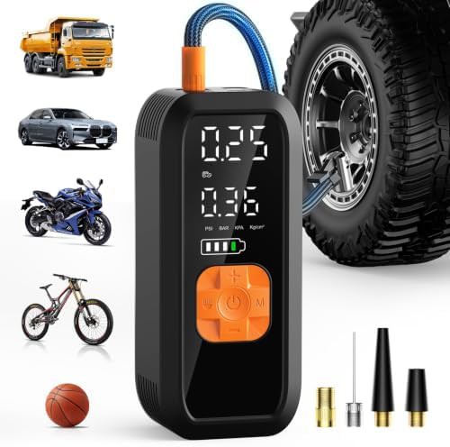 Dual power cordless fast tire pump