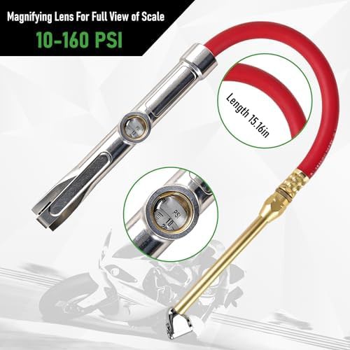 Heavy duty tire inflator with dual head chuck — photo 3