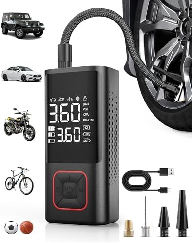 Red Cordless Portable Air Compressor