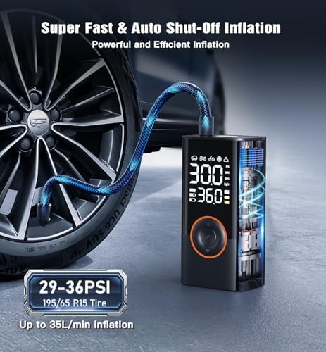 Cordless mini air pump with digital gauge — photo 3