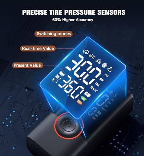 Cordless mini air pump with digital gauge — photo 4
