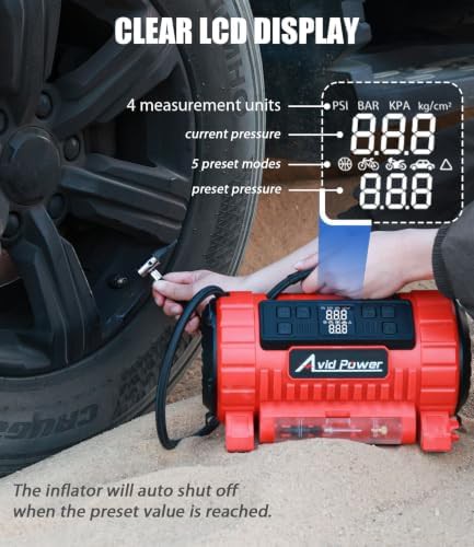 Avid power portable tire inflator dual power — photo 4