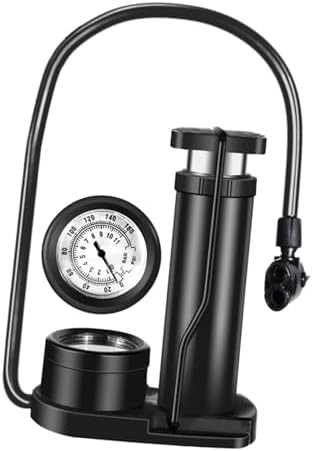 Black high pressure foot activated floor pump