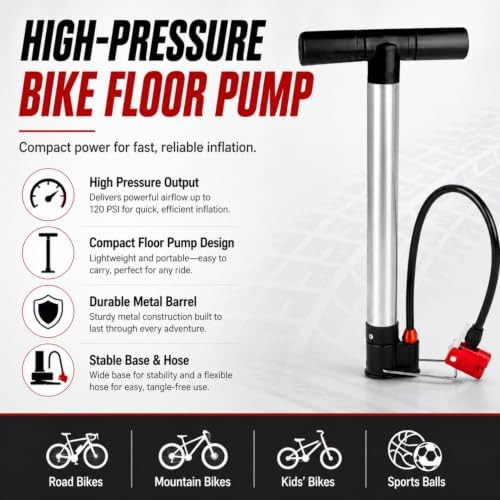 High Pressure Universal Bike Floor Pump — photo 5