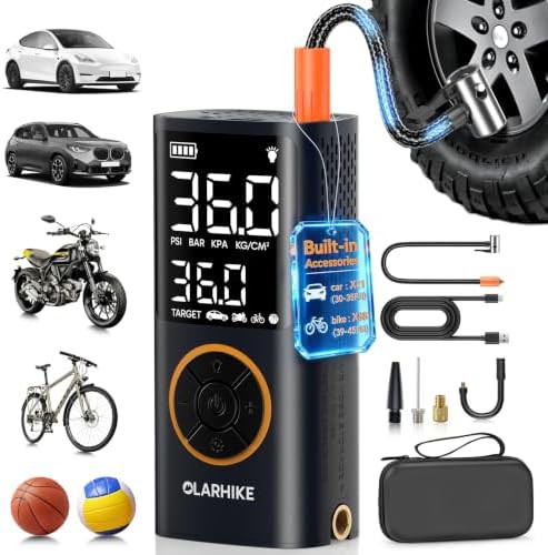 Cordless Electric Bike Pump with LED Light