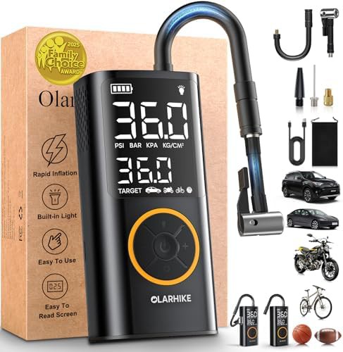 Compact Cordless Bike Pump with Power Bank