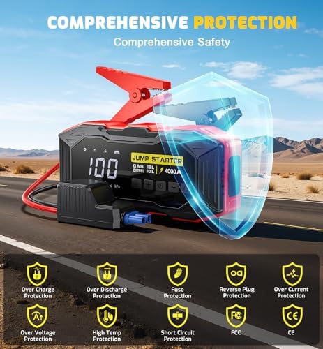 Portable jump starter with 160 PSI compressor — photo 4