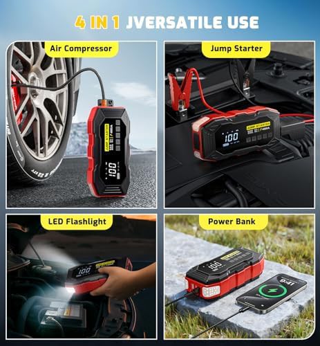 Portable jump starter with 160 PSI compressor — photo 5