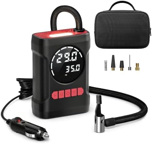 Plug-in tire pump with auto shut-off