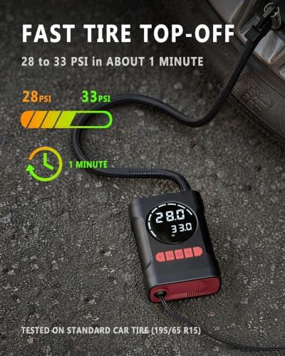 Plug-in tire pump with auto shut-off — photo 3