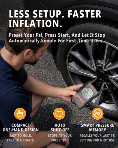 Plug-in tire pump with auto shut-off — photo 5