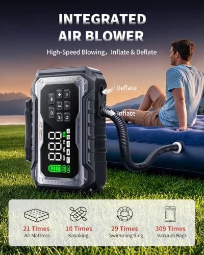 High capacity jump starter and air compressor — photo 4