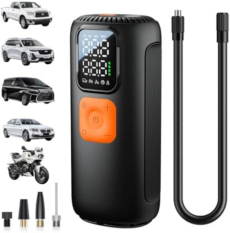 Black cordless twenty two cylinder air pump