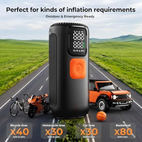 Black cordless twenty two cylinder air pump — photo 3