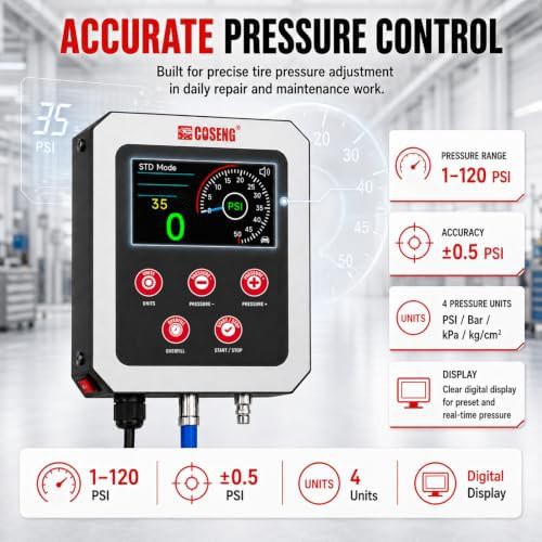 Wall mounted automatic tire inflator and deflator — photo 2