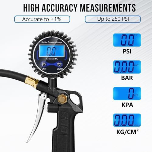 Digital tire pressure gauge 250 PSI — photo 3