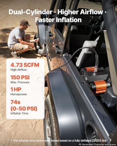One Horsepower Portable High Flow Air Compressor — photo 2